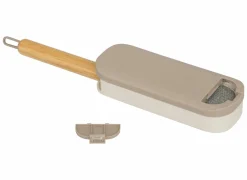 Textielborstel 7,3x4x34,5cm - bamboe & kunststof - grijs