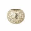 J line Theelichthouder Bal Gekraakt Ø10x8,5cm - glas - goudkleurig
