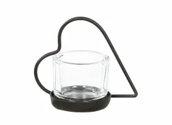 Theelichthouder Elisa H10cm - metaal - zwart