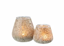 J line Theelichthouder Glas H9cm