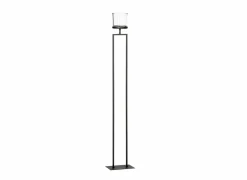 Theelichthouder Ludowik H120cm - metaal & glas - zwart