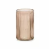 Theelichthouder Ø7x12cm - glas - amber