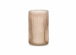 Theelichthouder Ø7x12cm - glas - amber