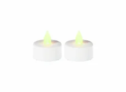 Theelichtjes LED wit, set van 2