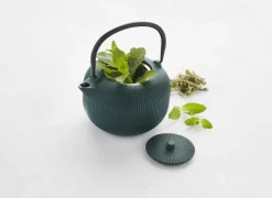 Theepot 1L - gietijzer - forest green