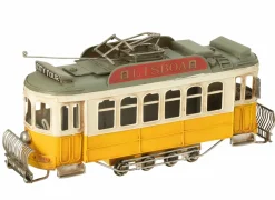 J line Tram Antiek 32x10x16cm - metaal - meerkleurig
