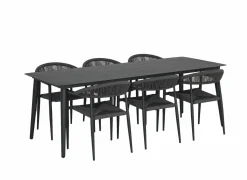 Tuinset Shore 220x90cm met 6 tuinstoelen Guava