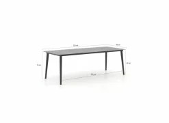 Tuintafel Shore 220x90cm - aluminium - antraciet