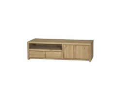 Tv-meubel Amarillo 160cm - eik massief & fineer & decor - naturel