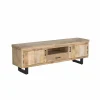 Tv-meubel Boqueria 180cm - mango massief & metaal - naturel
