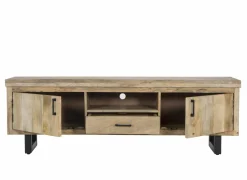 Tv-meubel Boqueria 180cm - mango massief & metaal - naturel