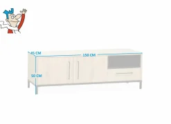 Tv-meubel Bridge 150cm - lamulux - fresh oak & old piano