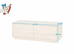 Tv-meubel Caviar 111cm- eik massief & decor - naturel