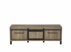 Tv-meubel 179cm - decor - old teak & matt black