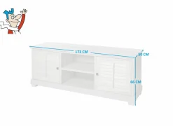 Tv-meubel 173cm - decor - wit