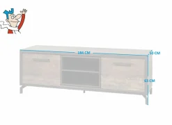 Tv-meubel 184cm - melamine - bruin