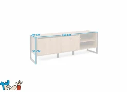 Tv-meubel Denver 160cm - decor - artisanale eik