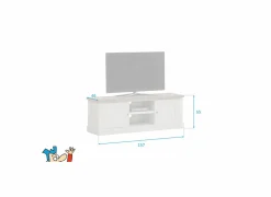 Tv-meubel Eline 157cm- decor - white oak & autumn oak