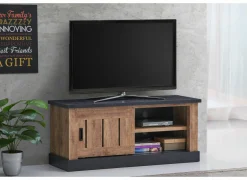 Tv-meubel Etienne 132cm - decor - industriële eik & zwart