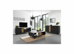 Tv-meubel Faro 164cm - melamine - structuur zwart