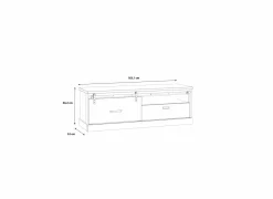 Tv-meubel Kaszimiro 163cm - decor - waterford eik & zwart