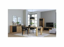 Tv-meubel Kaszimiro 163cm - decor - waterford eik & zwart
