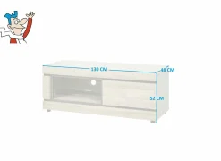 Tv-meubel Marnix 130cm - decor - bruin