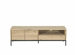 Tv-meubel Nomade 150cm - eik massief & fineer & decor - naturel