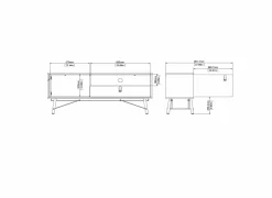 Tv-meubel Ry 151cm - decor - bruin & zwart