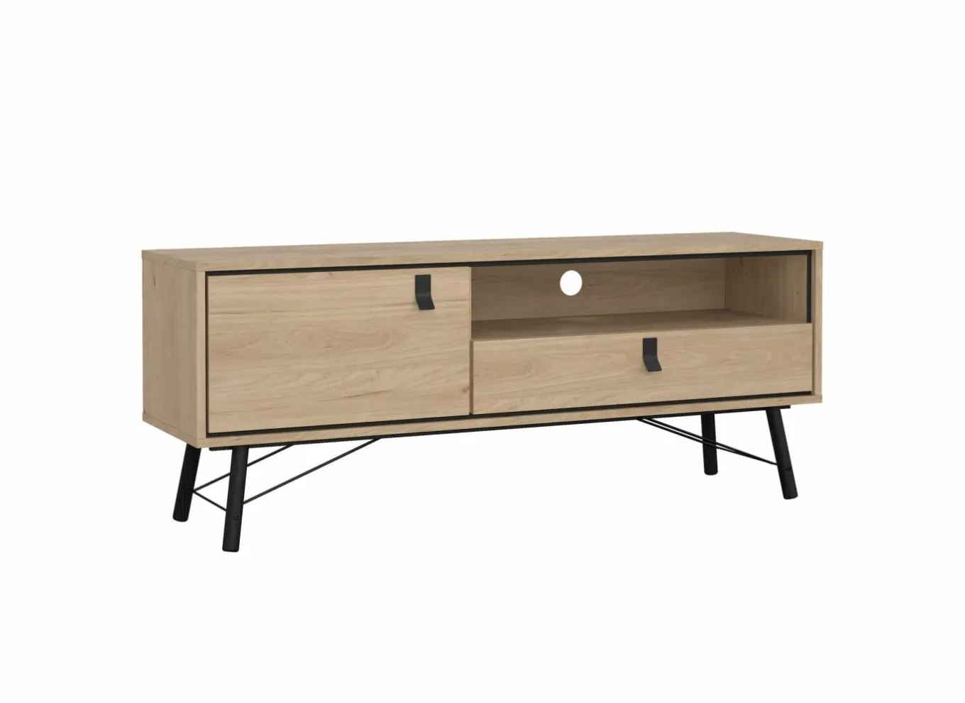 Tv-meubel Ry 151cm - decor - bruin & zwart