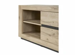 Tv-meubel Sacha 170cm - melamine - canyon oak & marble