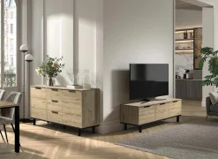 Tv-meubel Toby 175cm - melamine - castella oak