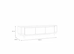 Tv-meubel Vodol 205cm - decor - zand & zwart