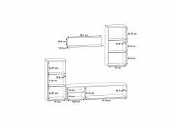 Tv-wandmeubel 213cm - decor - artisanale eik
