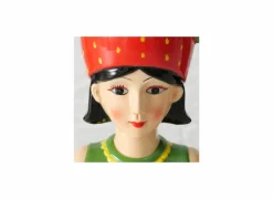 Vaas Aardbei H16,3cm - keramiek - groen/rood