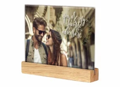 Vernazza staande fotohouder 10x15cm - hout & plastiek - naturel