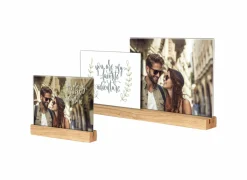 Vernazza staande fotohouder 10x15cm & 13x18cm - hout & plastiek - naturel