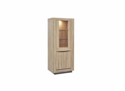 Vitrinekast 77cm - decor - French oak & grijs