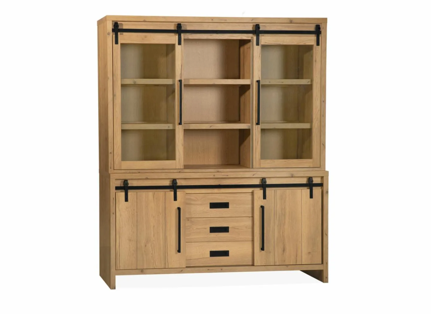 Vitrinekast Cottage 180cm - lamulux - naturel