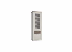 Vitrinekast Duro 71cm - decor - pine white & antique oak
