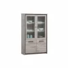 Vitrinekast Elias 115cm - decor - grijze eik