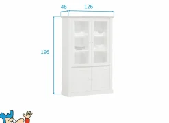 Vitrinekast Eline 126cm - decor - white oak & autumn oak