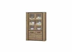 Vitrinekast Elio 133cm - melamine - French oak