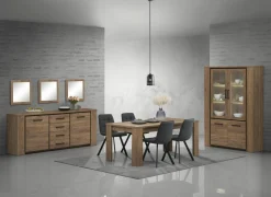 Vitrinekast Elio 133cm - melamine - French oak