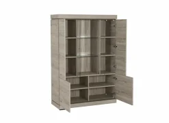 Vitrinekast Etna 125cm - decor - millenium eik & lichtgrijs