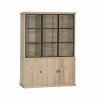 Vitrinekast Grimaldi 175,2cm - eik massief - naturel