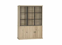 Vitrinekast Grimaldi 175,2cm - eik massief - naturel