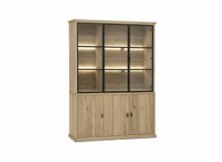 Vitrinekast Grimaldi 175,2cm - eik massief - naturel