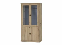 Vitrinekast Grimaldi 120cm - eik massief - naturel