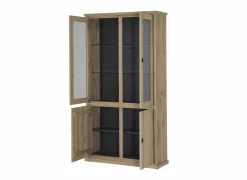 Vitrinekast Grimaldi 120cm - eik massief - naturel